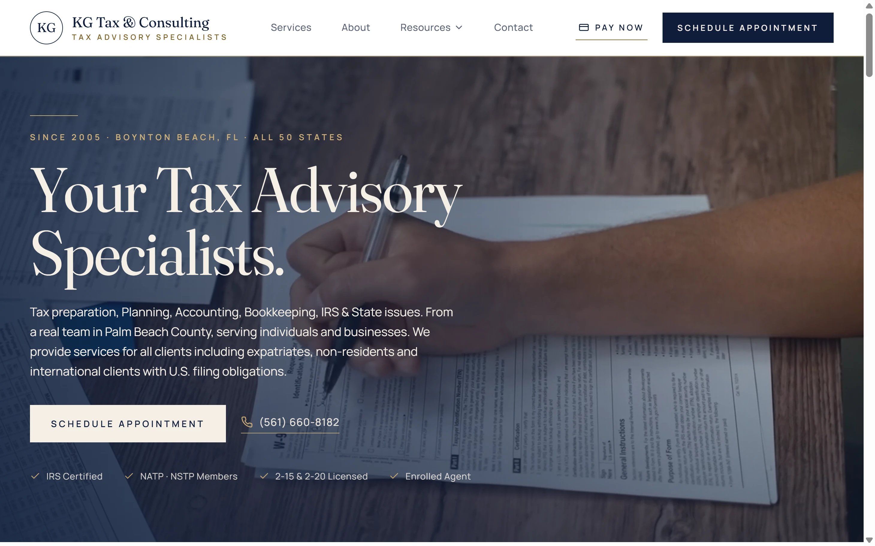 KG Tax & Consulting website